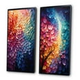 thumbnail image 3 of Designart "Harmony in the Colorful Forest II" Pointillism Framed Wall Art Set Of 2 - Multi-Color Abstract Framed Canvas Set For Living Room Decor, 3 of 6