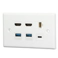 thumbnail image 1 of Cat6 RJ45 Wall Plate, 6 Port Wall Plate Wide Application  For Projector, 1 of 8