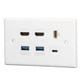thumbnail image 1 of Placa de pared Cat, placa de pared de 6 puertos, placa de pared Ethernet, placa de pared Cat R, rendimiento de primer nivel, 1 of 12