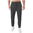 thumbnail image 2 of Yusimy Men's Solid Color Casual Sports Pants Loose Fit Pocket Drawstring Jogging Elastic Waist Pants, 2 of 6