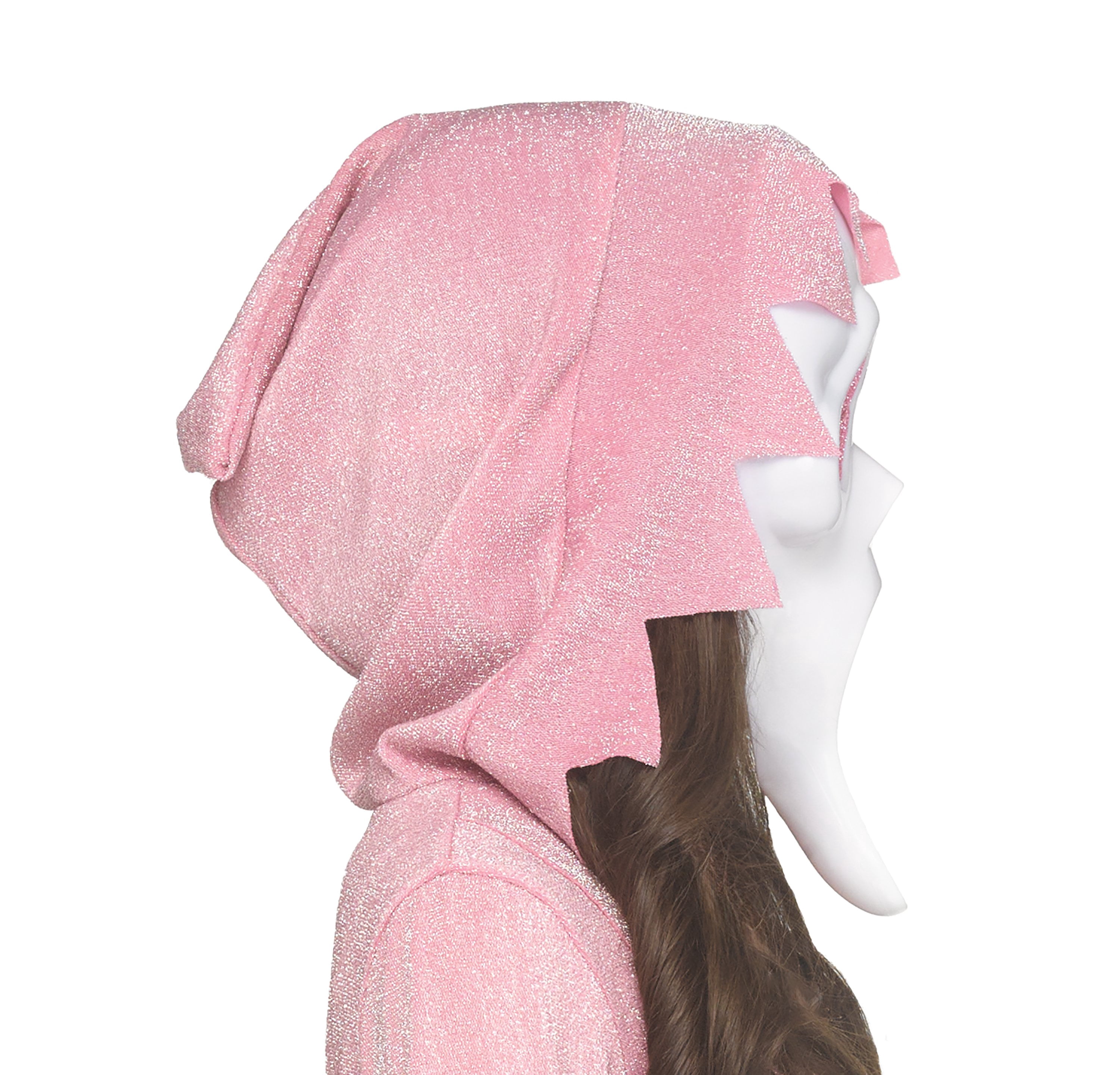 Scream Pink Glitter Ghost Face Halloween Costume for Children, 2-Piece, Girls' Size L (10/12), by Fun World