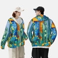 thumbnail image 2 of KLL Bright Paper Cactus Scene Print Men's Women’s UPF 50+ Sun Protection Outdoor Hoodie Jacket Long Sleeve Fishing Hiking Performance Shirt- X-Large, 2 of 5
