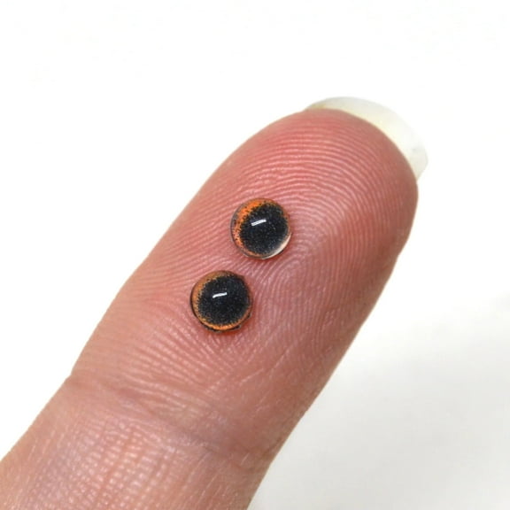 4mm Little Corn Snake Inspired Wide iris Tiny Animal Glass Eyes