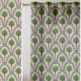 thumbnail image 2 of Vargottam Palm Tree Print Extra Long Sheer Curtains for Double Height Windows & Doors - Set of 2 Panels, 108", Grommet Top, Light Filtering Printed Georgette Drapes, 2 of 9