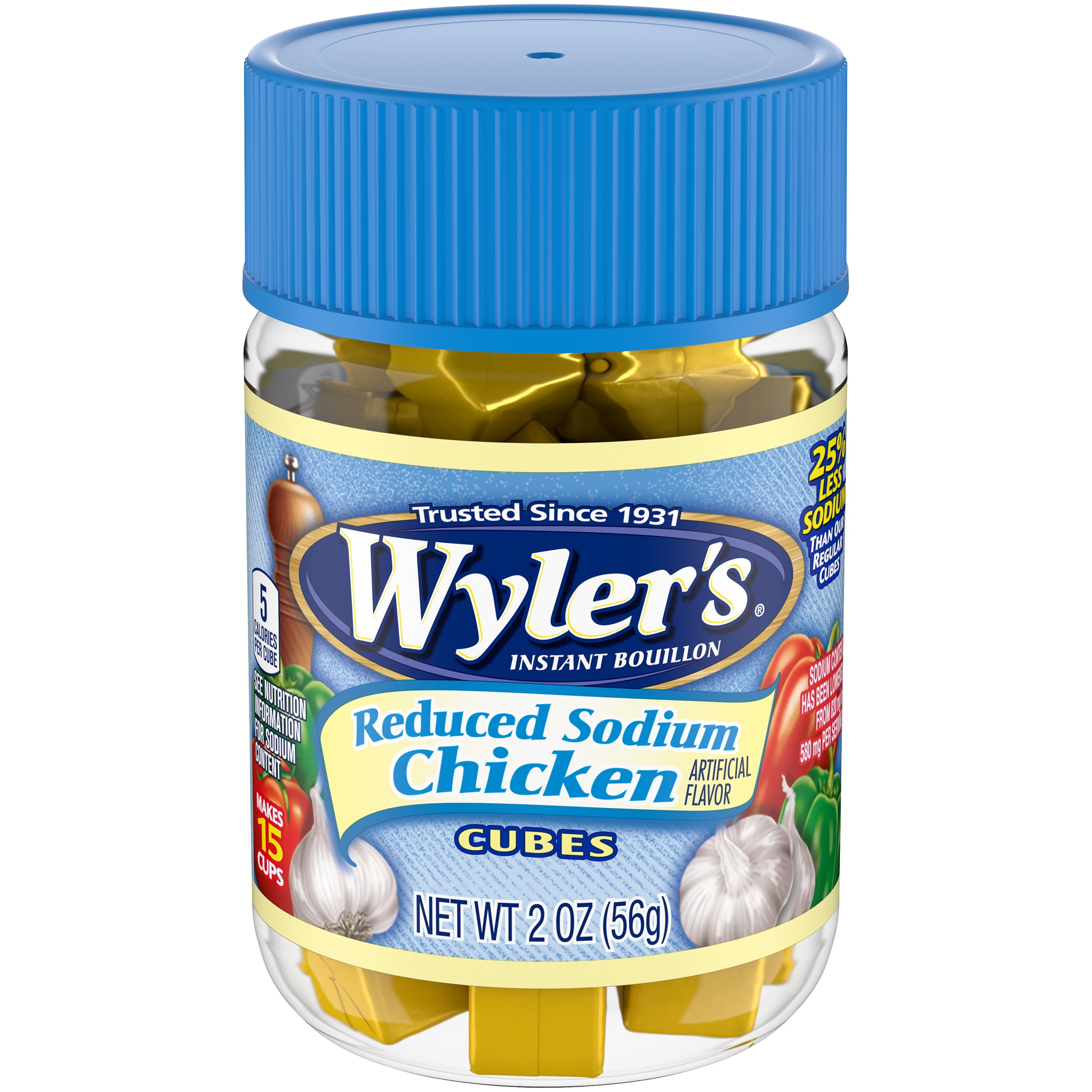 Wyler's Instant Bouillon Chicken Flavored Cubes with Reduced Sodium, 2