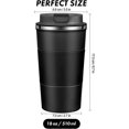 thumbnail image 2 of Tasse de Voyage avec Couvercle Étanche, Tasse à Café Réutilisable Isolée pour Boissons/thé, Tasse de Voyage Thermique Portable en Acier Inoxydable (510ml Noir), 2 of 5
