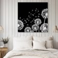 thumbnail image 4 of White Dandelion Wall Art Painting on Canvas, Spring Flowers Botanical Vintage Black Canvas Art Home Prints Wall Art Framed Modern Artwork for Living Room Bedroom Wall Decor 20x20in, 4 of 9