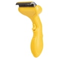 thumbnail image 2 of 1-Pack Yellow Pet Dematting & Deshedding Comb, Sharp Stainless Steel Blades, Gentle Grooming Tool For Removing Tangles, Mats And Loose Fur, Suitable For Long And Short Haired Pets, 2 of 3