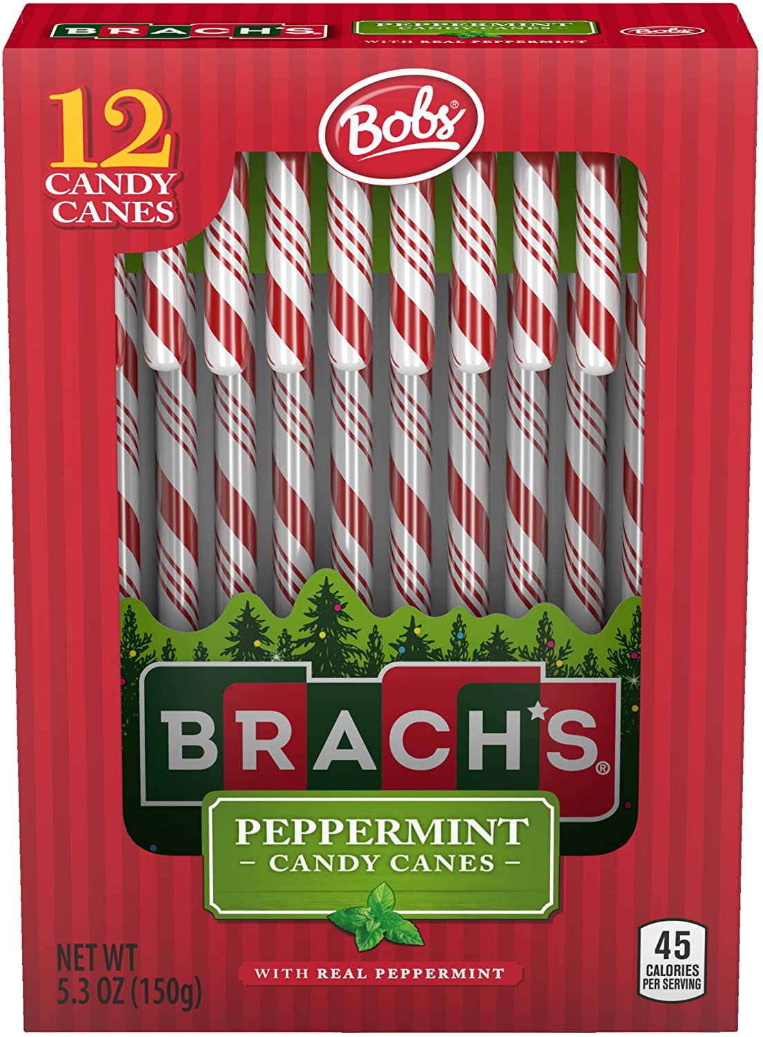 BCL BRACH Red & White Peppermint Candy Canes Pack of 1, 12 ct. in each 5.3oz in CUSTOM Storage