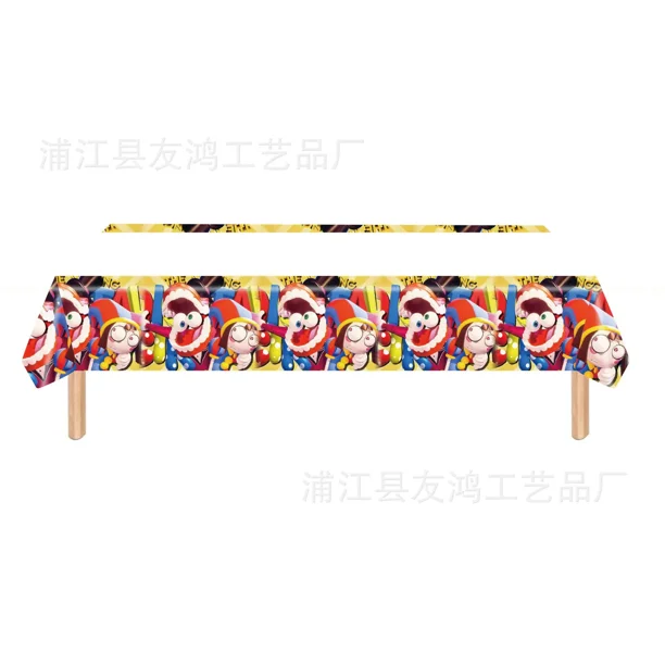 El increíble juego de vajilla para fiesta de circo digital, pancarta desechable, adorno para tarta, bandera, globos de circo digital, decoración de cumpleaños