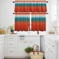 thumbnail image 3 of Bohemian Gradient Red Kitchen Curtains Valances and Tiers Set of 3 Modern Minimalist Red Blue Ocean Beach Tier Curtains and Valance with Rod Pocket for Small Windows, 27.5"x36", 3 of 9