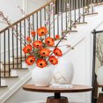 thumbnail image 6 of 28.3" Orange Artificial Poppy Flowers 3Pcs Silk Fake Poppy Flowers Real Touch Long Stem with 4 Heads for Centerpiece Bouquet Table Home Decoration, 6 of 6