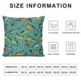 thumbnail image 5 of Birds Throw Pillow Cushion Cover, Roosting Eastern Sparrow and Flying American Goldfinch with Tiny Bird Foot Prints, Decorative Square Accent Pillow Case,, Multicolor, 5 of 5