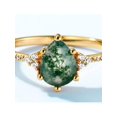 thumbnail image 3 of 1pc Vintage Unique 6x8mm Natural Moss Agate Healing Gemstone 925 Sterling Silver Drop Shaped Decorative Ring Suitable For Women's Engagement Party Daily Wear, 3 of 5