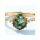 thumbnail image 3 of 1pc Vintage Unique 6x8mm Natural Moss Agate Healing Gemstone 925 Sterling Silver Drop Shaped Decorative Ring Suitable For Women's Engagement Party Daily Wear, 3 of 5