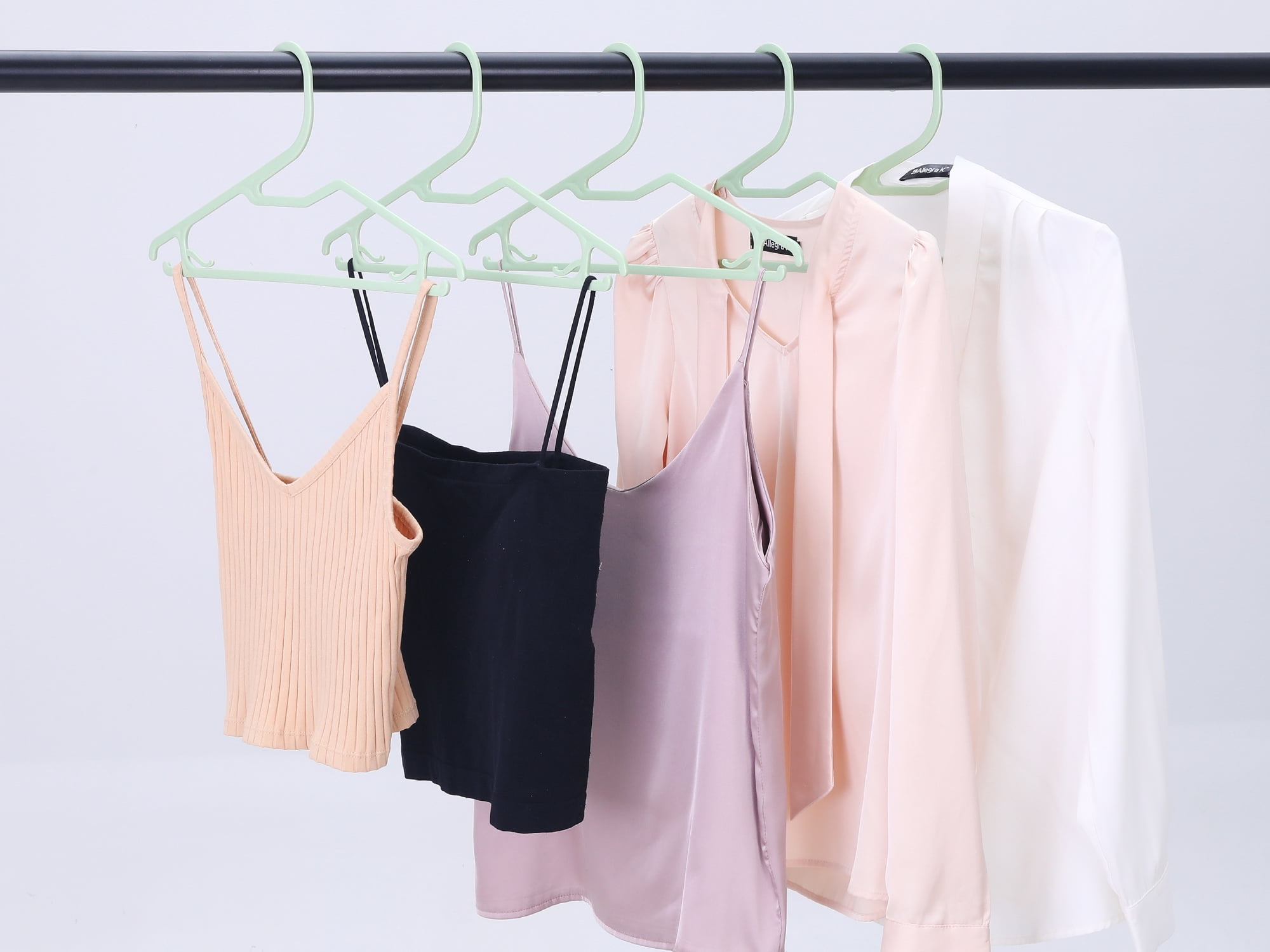 Unique Bargains Plastic Pants Hangers with Non-Slip Hook 20 Packs Green