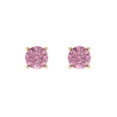 thumbnail image 3 of Clara Pucci 0.5Ct Pink Round Cut VVS1 Screw Back Stud 18k Solid hypoallergenic Gold Designer Earrings For April, 3 of 7