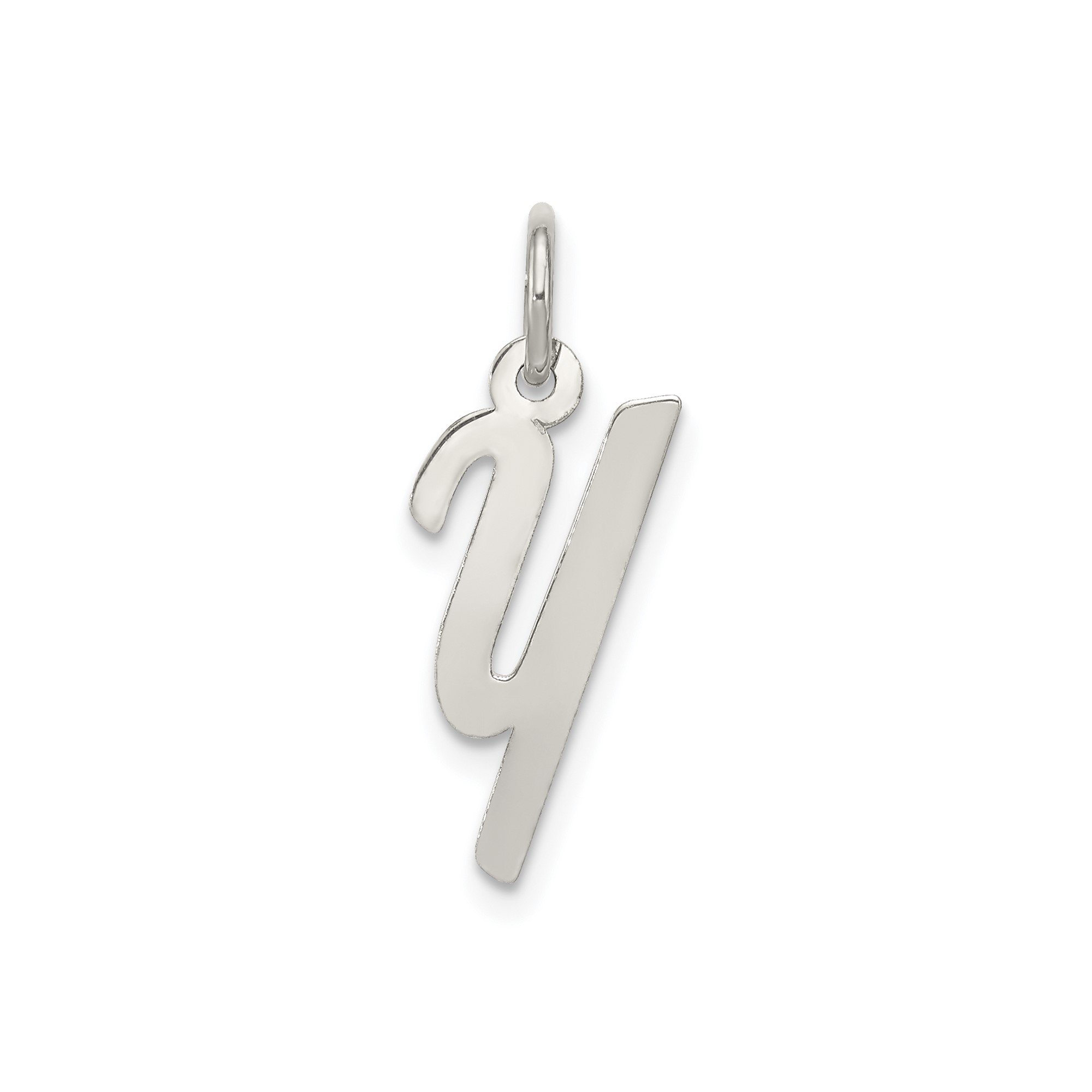 Sterling Silver Initial Y Pendant Necklace for Women, Polished Script Letter Charm, Dainty Monogram Jewelry, Modern Alphabet Style, Personalized Name Accent Accessory