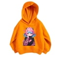 thumbnail image 4 of WAYUTE Sweatshirts for Girls Kids Child Long Sleeve Cartoon Graphic Hoodies Lightweight Fashion Versatile Fall Outfits Casual Streetwear,Orange,Size 11-12 Y, 4 of 4