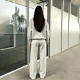 thumbnail image 4 of Womens Sweatsuits 2 Piece Set Half Zip Stand Collar Pullover & Straight Leg Pants Fall Lounge Sweatsuit Sets Casual Athletic Tracksuit Light Gray XXXL, 4 of 5