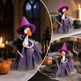 thumbnail image 5 of 7inch Desk Goose Outfits, Mini Halloween Goose Set with Purple Witch Hat, Skirt,Glasses and Pearl Necklace,Mini Goose Halloween Decoration for Tabletop Display, 5 of 6
