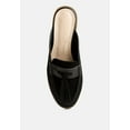 thumbnail image 6 of EDMANDA Tassle Detail Leather Mules in Black, 6 of 8