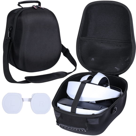 khanka Étui de Voyage Rigide de Remplacement pour Sony PlayStation VR 2, Étui de Transport avec Bandoulière et Protecteur d'Objectif, Compatible avec Manette PSVR2 et Casque PSVR2 (Noir)