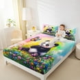 thumbnail image 4 of Castle Fairy Child Teens Black White Panda Twin Sheet Sets,Kawaii Floral Butterfly Bedding, 4 of 7