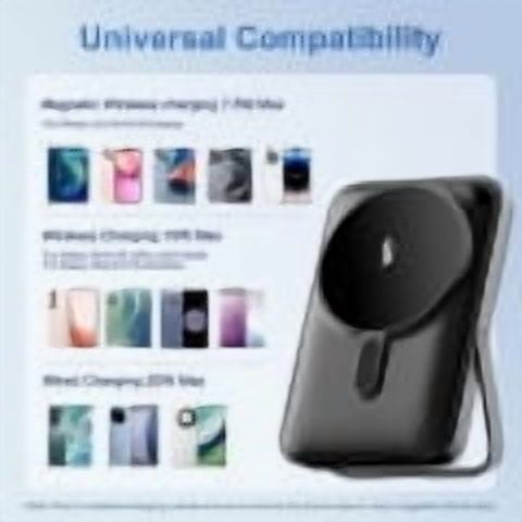Magnetic Power Bank, 10000mAh Wireless Portable Charger with Foldable Stand, Magnetic Battery Pack with LED Display, 20W PD Fast Charging Compatible with iPhone 17 16 15 14 13 12, Black