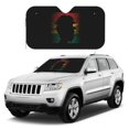 thumbnail image 2 of DouZhe Car Sunshades for Windshield, African Girl Vintage Grunge Style Pattern Car Sun Shade Block Heat and UV Rays, 55" x 30", 2 of 8