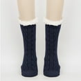 thumbnail image 2 of Tao Tao Unisex Slipper Fuzzy Socks Winter Cozy Fluffy Cabin Warm Fleece Soft Comfy Thick Non Slip Home Socks Navy Free Size, 2 of 4