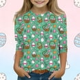 thumbnail image 2 of Favoffer Boys Girls Kids 3/4 Sleeve Base Shirt Easter Print Casual Round Neck Soft Tops Spring Summer Daily Holiday Wear Sizes 3-13Y, 2 of 5