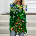 thumbnail image 2 of IROINNID Savings Christmas Tunic Tops for Women Christmas Long Sleeve Crewneck Tops Xmas Tree Printed Pullover,Green, 2 of 5