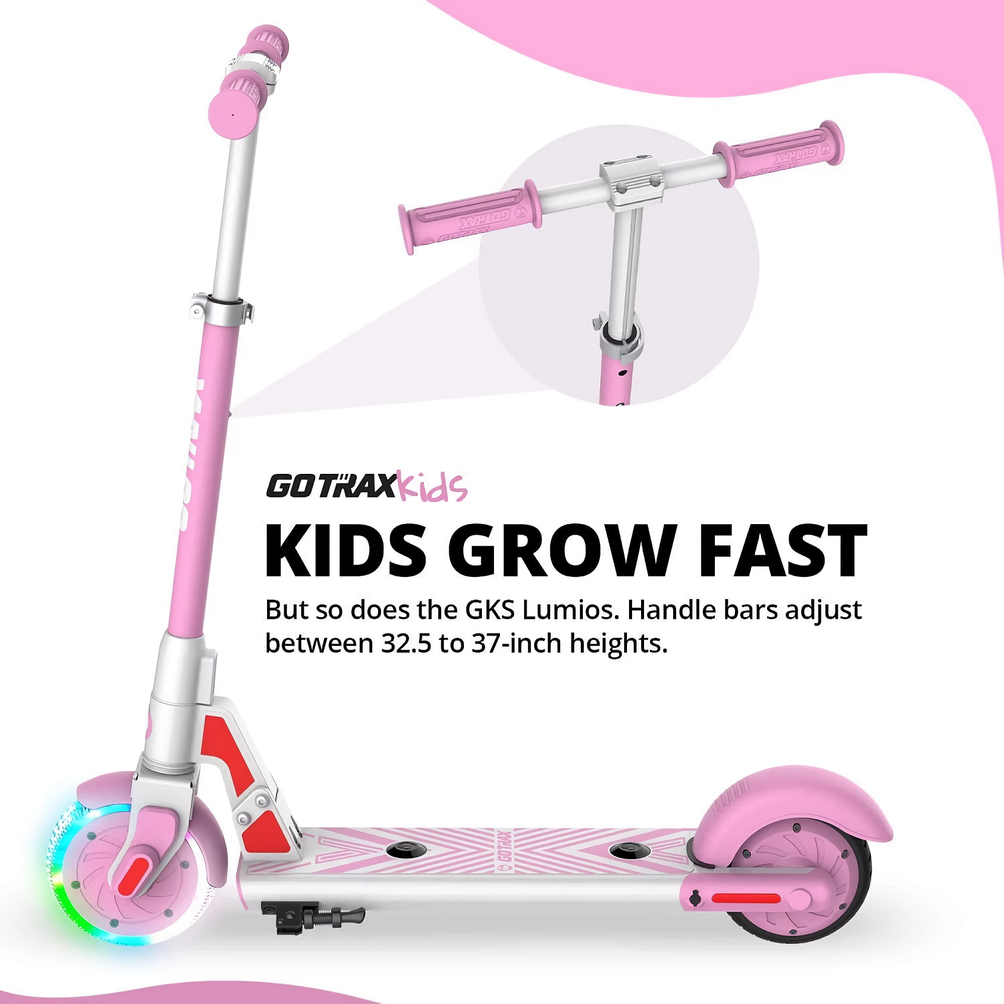 Electric Scooter with 150W Motor 6 inch Flash Front Wheel 12 KM H 10 KM Range for Kids Ages 6 12 Pink Walmart
