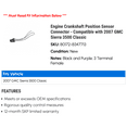 thumbnail image 2 of Engine Crankshaft Position Sensor Connector - Compatible with 2007 GMC Sierra 3500 Classic, 2 of 2