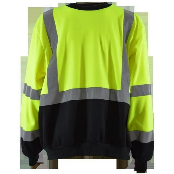 Petra Roc LBCSW-C3-4X Sweatshirt Crew Neck Two Tone Ansi Class 3, Lime & Black - 4X
