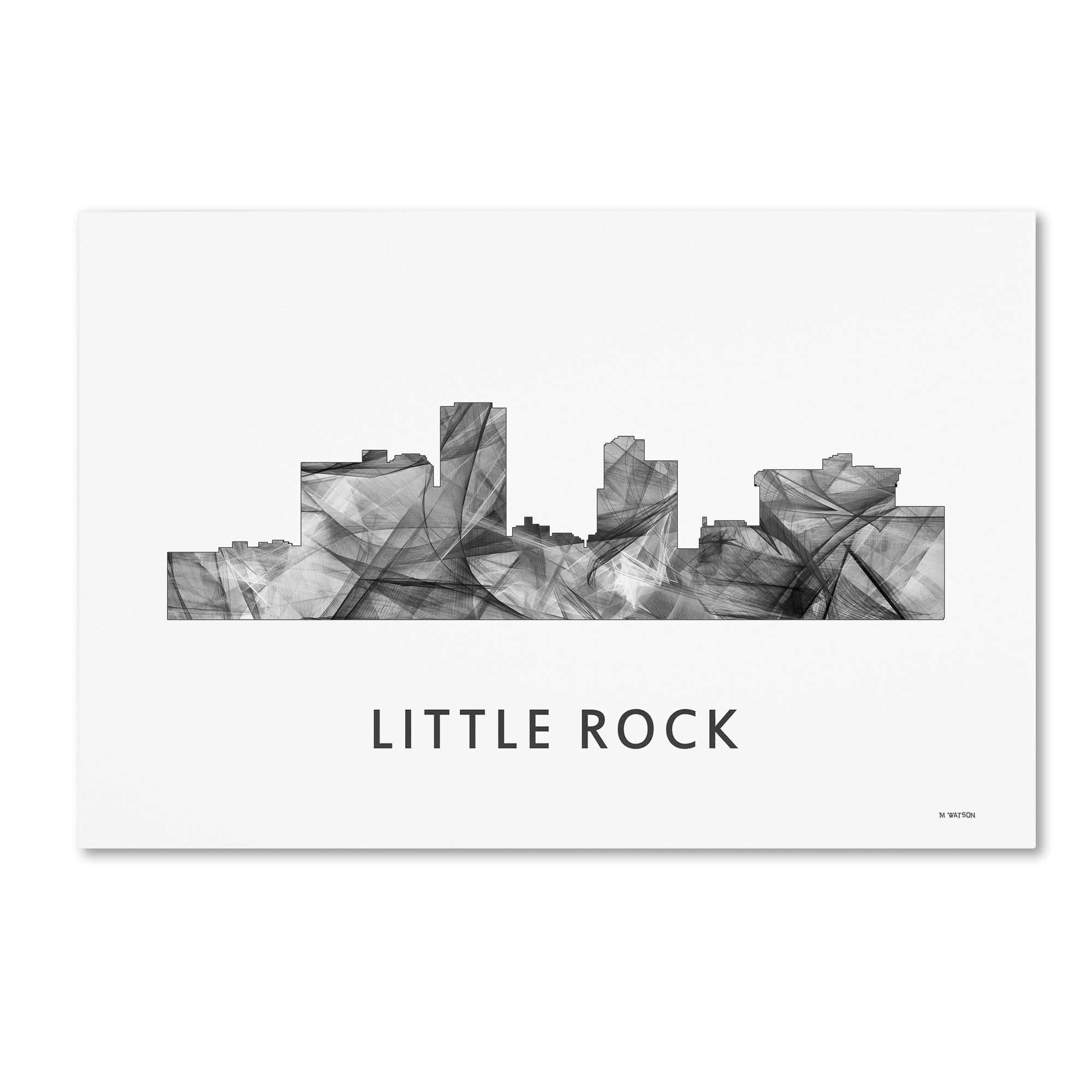 Trademark Fine Art 'Little Rock Arkansas Skyline WB-BW' Canvas Art by Marlene Watson