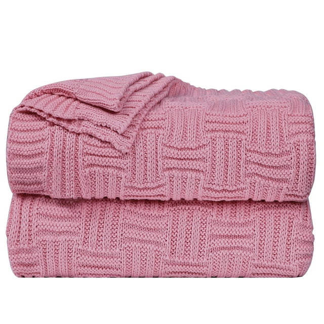 Unique Bargains 100% Cotton Cross Cable Knit Throw Blanket For Sofa Couch Bed Home Bedding,
