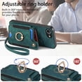 thumbnail image 5 of Dteck for iPhone 16e Case Wallet with Card Holder, RFID Blocking PU Leather Protective Case with Ring Holder Stand Wrist Strap for iPhone 16e 6.1 Inch 2025,Green, 5 of 9