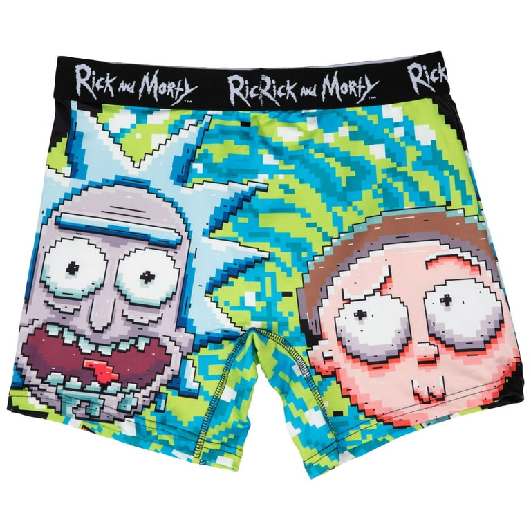 Rick and Morty with Portal Pixelated Boxer Briefs-Small (28-30) 