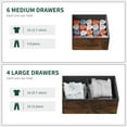 thumbnail image 3 of Garvee 10 Drawer Dresser Chest of Drawers for Bedroom Living Room, Fabric Storage Organizer With Wood Top, Side Pockets & Hooks for Entryway, Hallway, Closet, Nursery, Retro Brown, 3 of 8