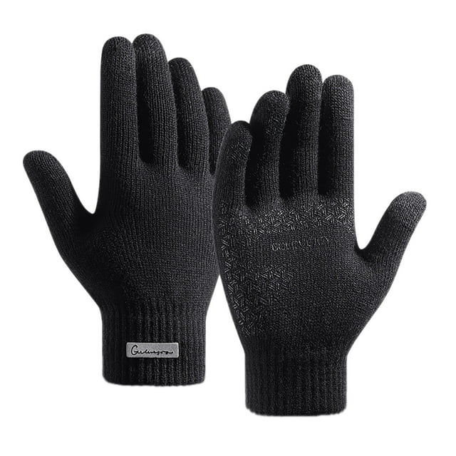 Gloves for Men Men's Winter Knitting Warm Plush Riding Wool Gloves