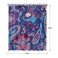 thumbnail image 5 of Blue Pioneer Flower and Paisley Pattern Shower Curtain 72"x84" ,Bathroom Decorative Shower Curtains Set with 12 Hooks,Modern Waterproof Washable Shower Curtain, 5 of 6