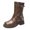 Brown Boots for Women, variant on Women Motorcycle Boots With Multiple Buckle Strap And Ring Detail Chunky Sole For Punk Style And Street Wear Black 35