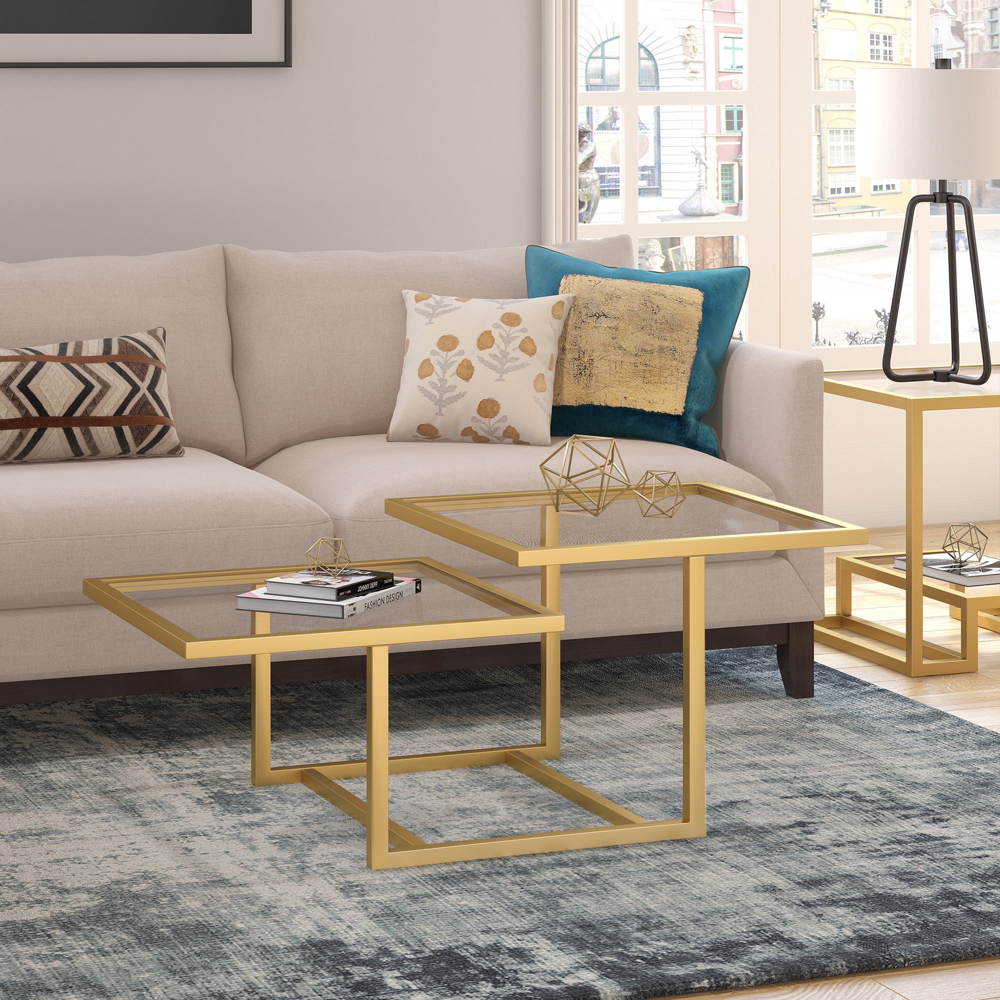 Evelyn&Zoe Contemporary Metal TwoTier Coffee Table with