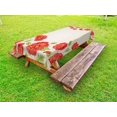 thumbnail image 1 of Floral Outdoor Tablecloth, Illustration of a Card with Poppy Flowers Floral Arrangement Pattern Artwork, Decorative Washable Fabric Picnic Table Cloth, 58 X 84 Inches,Red and Beige, by Ambesonne, 1 of 2
