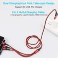 thumbnail image 6 of 6 in 1 Multi Charging Cable LHJRY 3Pack 4ft Multiple Charge Cord USB A/C to Phone USB C Micro USB Connector Fast Charging Cord Compatible with Cell Phones Tablets and More - (Red,Black,Blue), 6 of 6