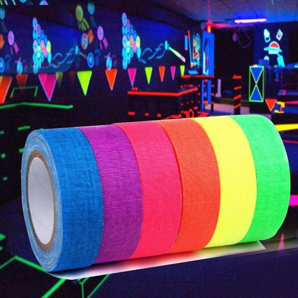 Fluorescent Tape Stage Night Light Glow Tape Film KTV Top Tape Drywall Mesh Tape Glue Wall Hooks Double for Classroom Set Hat Wash Sticky Tape Roll Hooks Heavy Duty for Wall Stair for Wooden Stairs