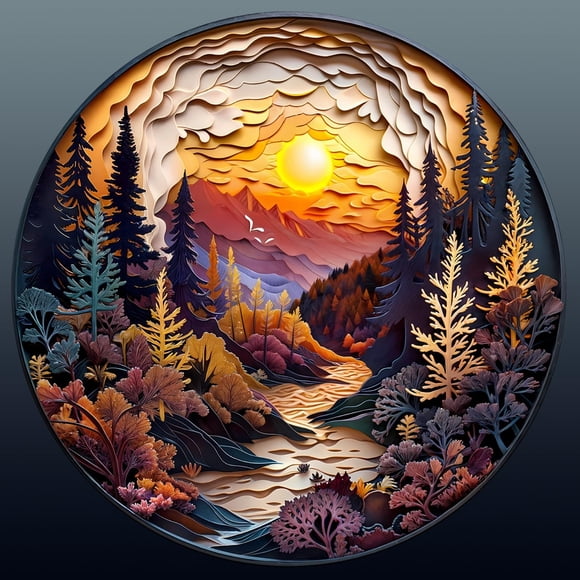 Puzzle de madera Welsky Sunset Forest 3D Landscape 100 piezas