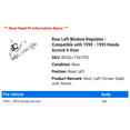 thumbnail image 2 of Rear Left Window Regulator - Compatible with 1990 - 1993 Honda Accord 4-Door 1991 1992, 2 of 2